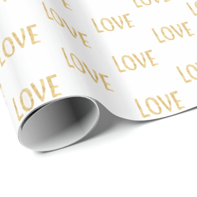 Papel De Regalo Gold Glitz Love (Esquina del rollo)