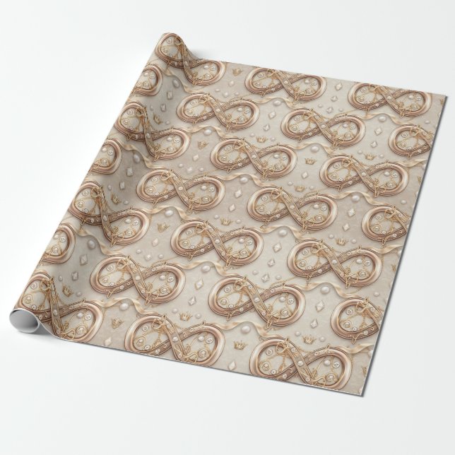 Papel De Regalo Gold Infinity Wrapping Paper (Desenrollado)