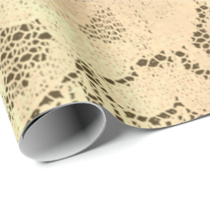 Papel De Regalo Gold Metallic Champagne Lujo Floral Lace Bronce