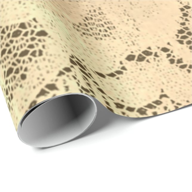 Papel De Regalo Gold Metallic Champagne Lujo Floral Lace Bronce (Esquina del rollo)