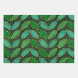 Papel de regalo "Gold 'n Leaf" hoja plana juego de