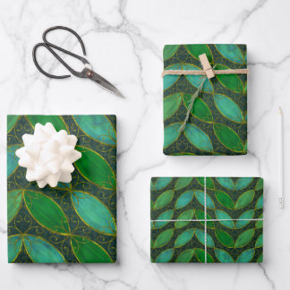 Papel de regalo "Gold 'n Leaf" hoja plana juego de