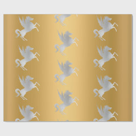 PAPEL DE REGALO GOLD SILVER UNICORN BRAP BODA DE CUMPLEAÑOS