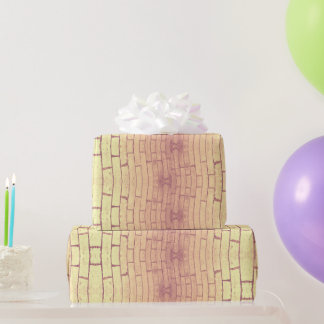 Papel De Regalo Golden Brick Wall – Symmetrical Architectural Patt