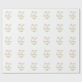 Papel De Regalo Golden glitter merry christmas add family name yea