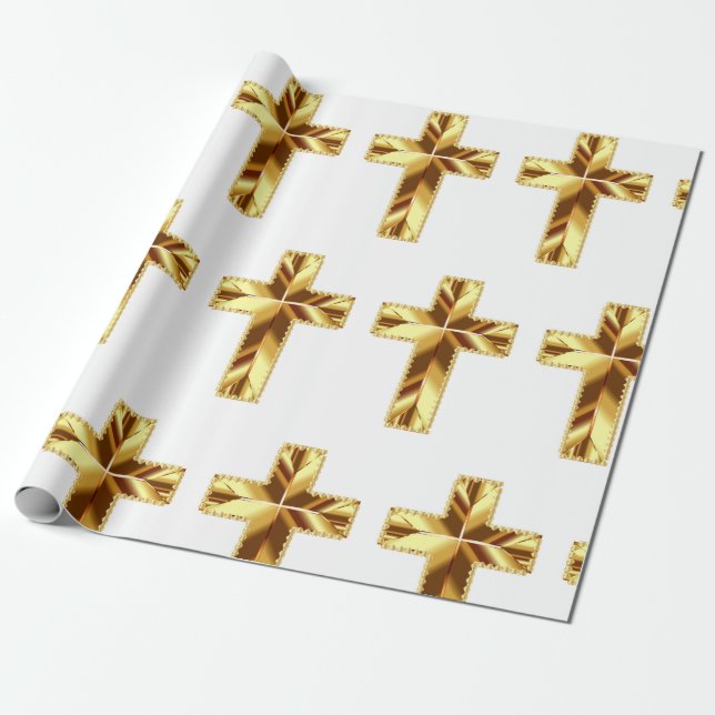 PAPEL DE REGALO GOLDEN HOLY CROSS (Desenrollado)