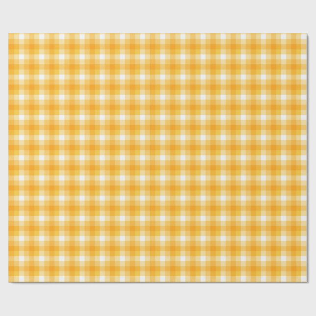 Papel De Regalo Golden Hues Gingham (Superficie plana)