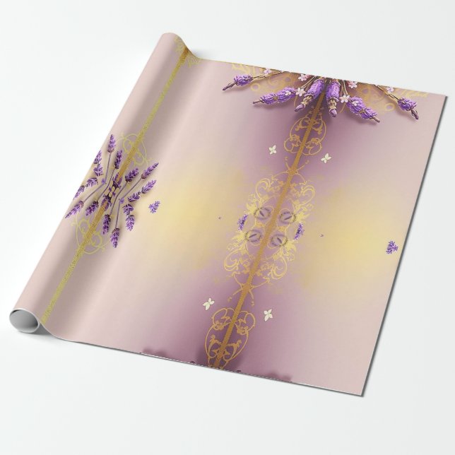 Papel De Regalo Golden Lavender Schmidt Stationery (Desenrollado)