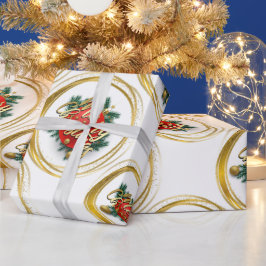 Papel De Regalo Golden Merry Christmas Wrapping Paper