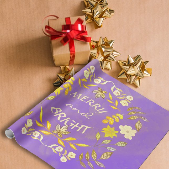 Papel De Regalo GOLDEN MERRY Y BRIGHT personalizado (Subido por el creador)