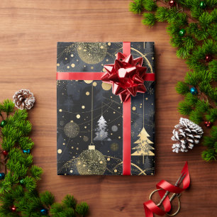 Papel De Regalo Golden Noir Christmas