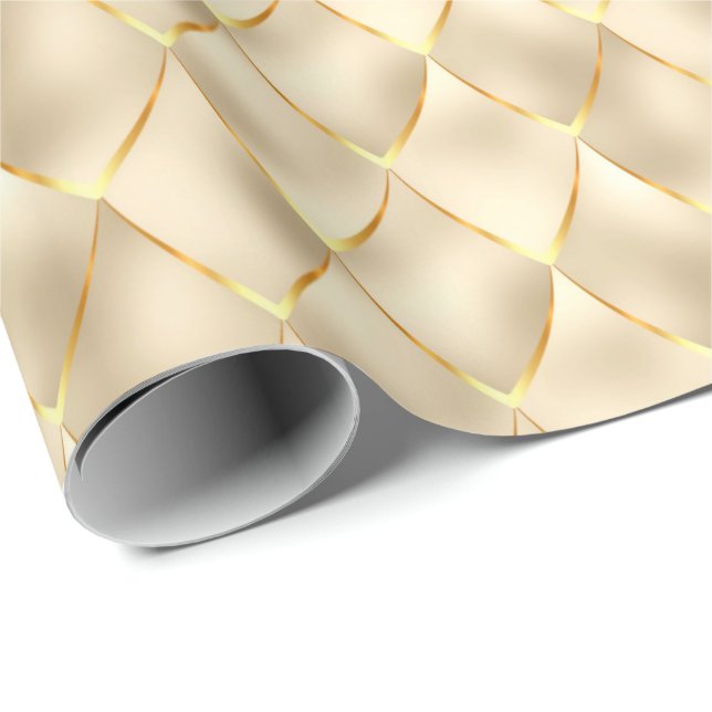 Papel De Regalo Golden Pearl Mermaid Dragon Scales Festín (Esquina del rollo)