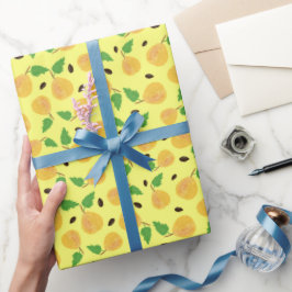 Papel De Regalo Golden Pears Collection Yellow Bright