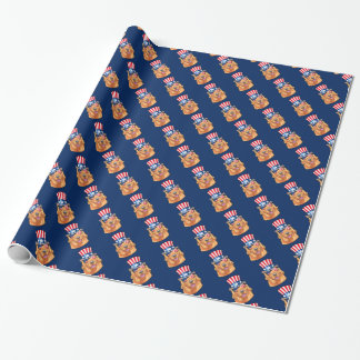 Papel De Regalo Golden Retriever America Bandera de los Estados Un