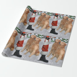 Papel De Regalo Golden Retriever cree en los Navidades