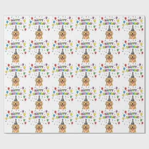 Papel De Regalo Golden Retriever Doodle Happy Birday