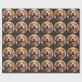 Papel De Regalo Golden Retriever Feliz Sonriendo