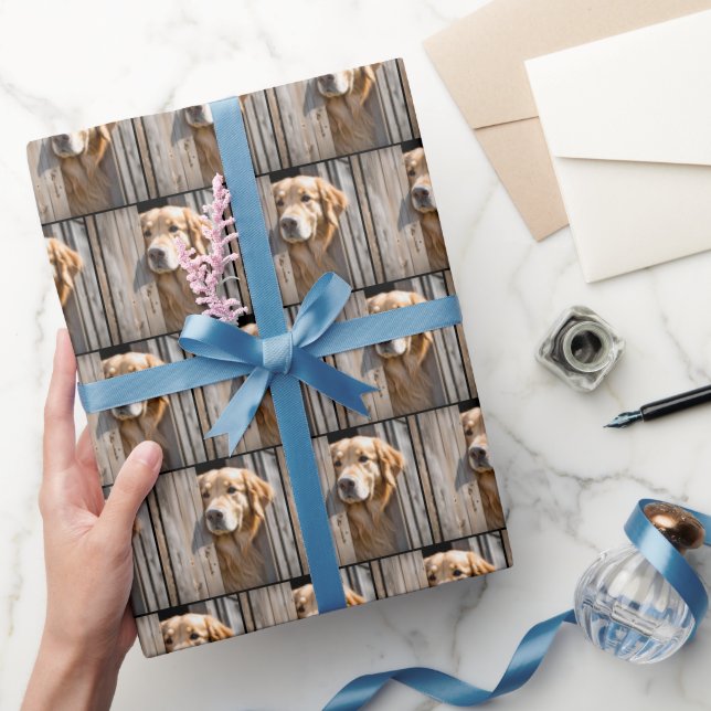 Papel De Regalo Golden Retriever In Barn Door (Regalar)