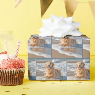 Papel De Regalo Golden Retriever In Beach Wave
