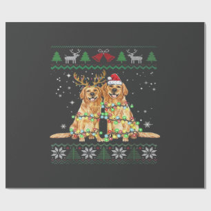 Papel De Regalo Golden retriever Perro feo de Navidad Navidad dive