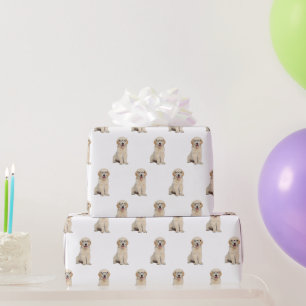 Papel De Regalo Golden Retriever Puppy Con Vidrios