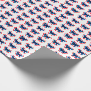 Papel De Regalo Golden Retriever Rojo Blanco Y Azul 4 De Julio