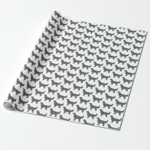 Papel De Regalo Golden Retriever Small Silhouette Grid White