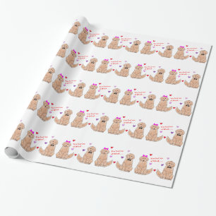 Papel De Regalo Golden retriever usted me tenía en el tejido