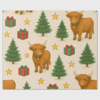 Papel De Regalo Golden Star Highland Noel