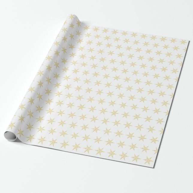 Papel De Regalo Golden Star Pattern Gift Wrap Paper (Desenrollado)