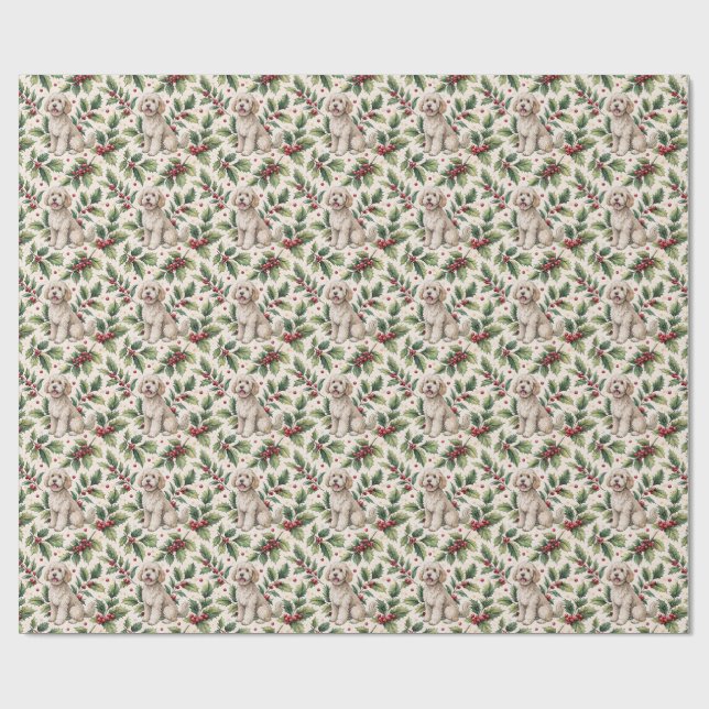 Papel De Regalo Goldendoodle Christmas Wrapping Paper (Superficie plana)