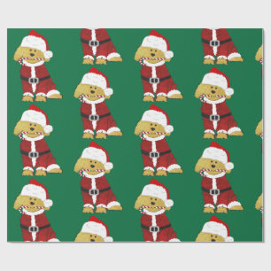 Papel De Regalo Goldendoodle Dog Santa Paws