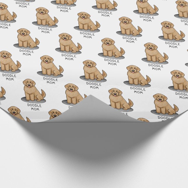 Papel De Regalo Goldendoodle Mom Doodle Mom (rojo dorado) (Esquina)