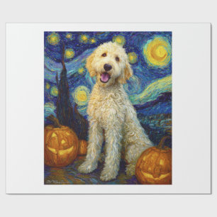 Papel De Regalo Goldendoodle Perro Lindo Halloween Jack O Lantern