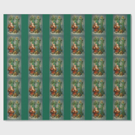 Papel De Regalo  Goldenes Initial H  mit Weihnachtsmann und Krone 