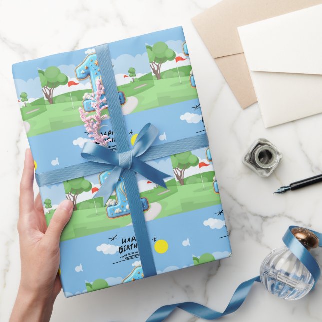 Papel De Regalo Golf 1 cumpleaños golfista de un año (Regalar)