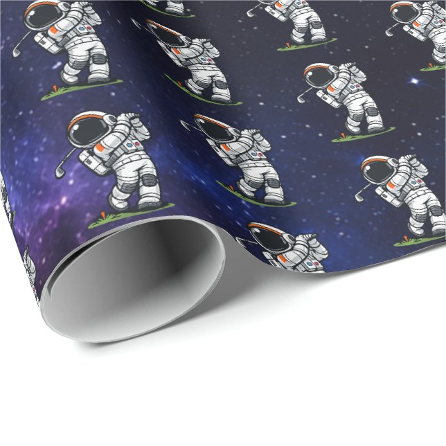 Papel De Regalo Golf Astronauta (Esquina del rollo)