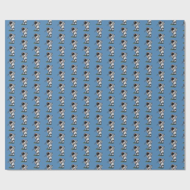 Papel De Regalo Golf Astronauta (Superficie plana)