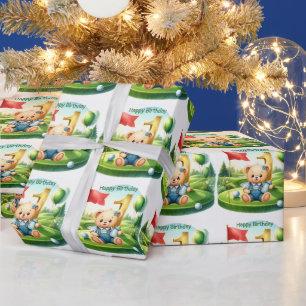Papel De Regalo Golf cumpleaños 1 primer año golfista con número