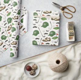 Papel De Regalo Golf Dad con equipo de golf con bandera para Golfe