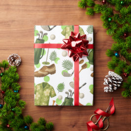 Papel De Regalo Golf de estilo hawaiano con bola y bolso para golf