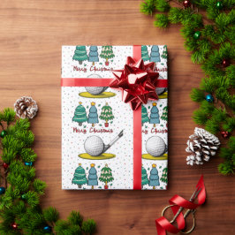 Papel De Regalo Golf Feliz Navidad para los golfistas