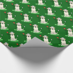 Papel De Regalo Golf golf Amarillo Laboratorio Labrador Perro recu