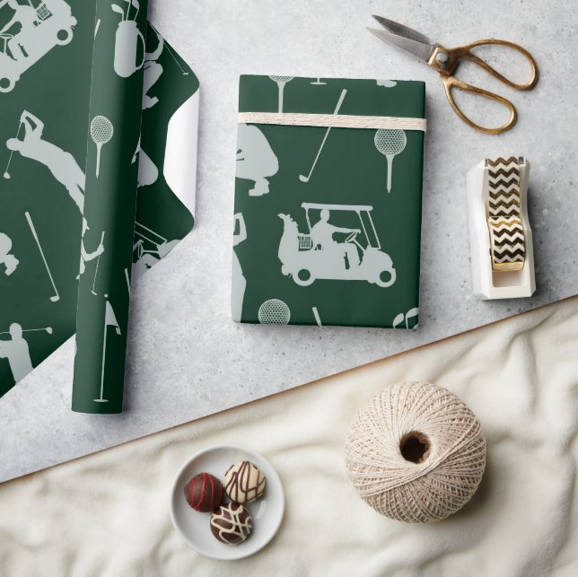 Papel De Regalo Golf Golf Golf Golf Carro y Bolsa de Golf (Artesanía)