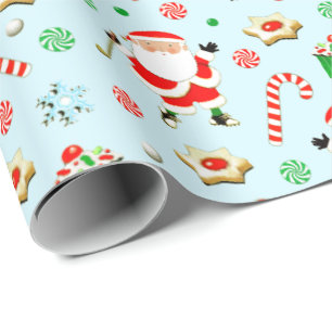 Papel De Regalo Golf Golfing Santa