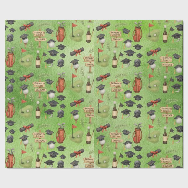 Papel De Regalo Golf Graduation themed for Cat Lover Golfer (Costura)