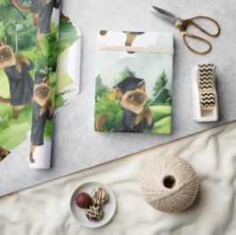 Papel De Regalo Golf Graduation themed for Cat Lover Golfer