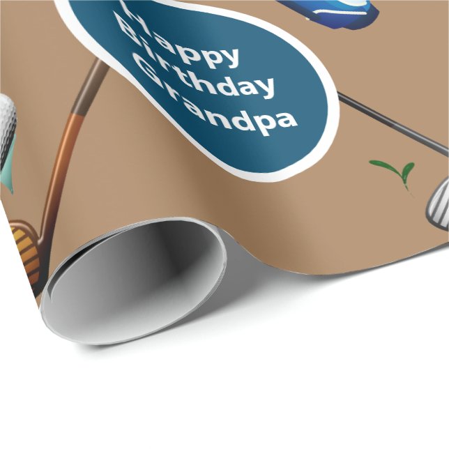 Papel De Regalo Golf personalizado (Esquina del rollo)