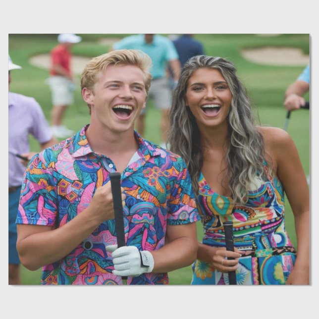 Papel De Regalo Golf Photo Customize Personalize (Superficie plana)