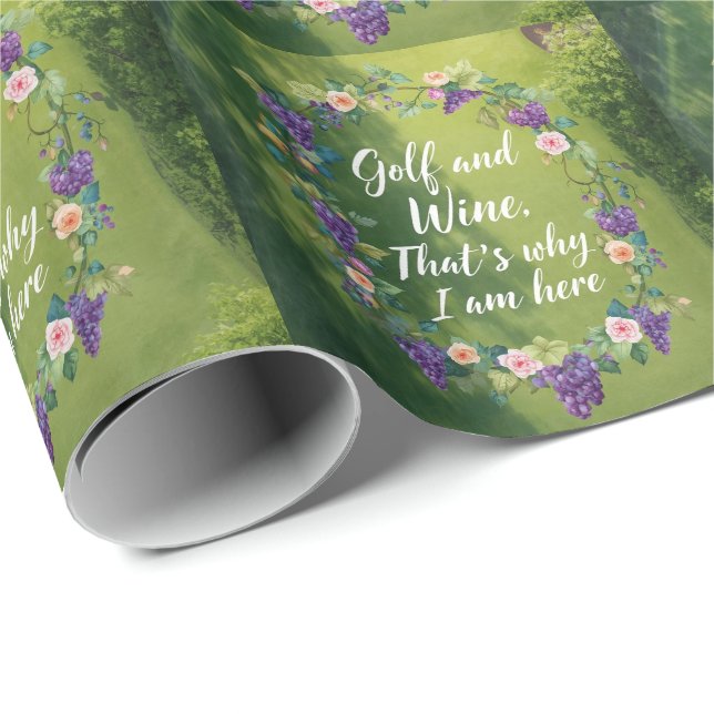 Papel De Regalo Golf y vino para golfistas (Esquina del rollo)
